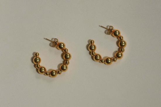  Milk & Rose 이어링 밀크 앤 로즈 비즈 후프 귀걸이 - OTHER BRANDS