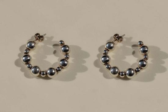  Milk & Rose 이어링 밀크 앤 로즈 비즈 후프 귀걸이 - OTHER BRANDS