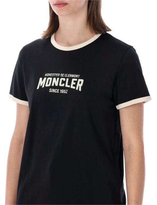 26SS 몽클레어 플록 로고 저지 티셔츠 8C0003189AUO P90 Nero - MONCLER