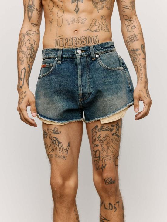  마틴로즈 데님 숏팬츠 마틴 로즈 트러커 워시 블루