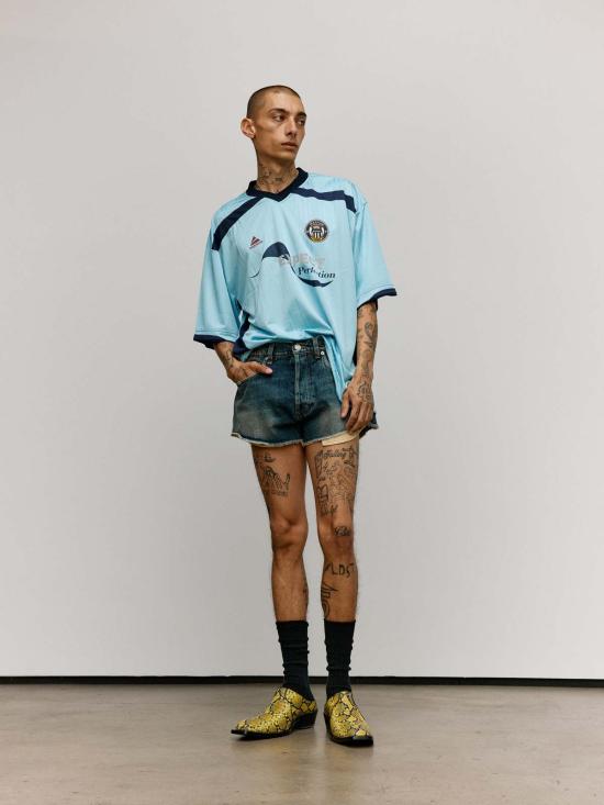  마틴로즈 데님 숏팬츠 마틴 로즈 트러커 워시 블루 - MARTINE ROSE