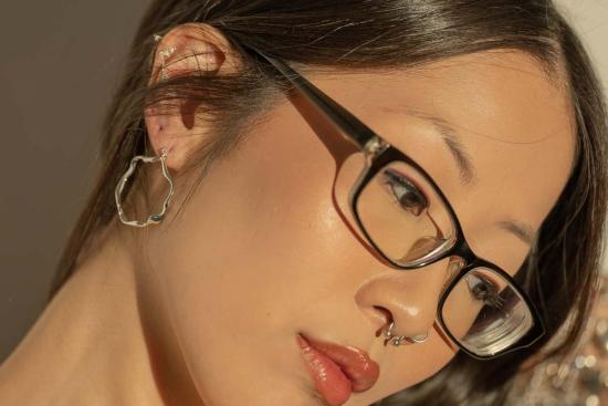  Milk & Rose 이어링 밀크 앤 로즈 할로 후프 귀걸이