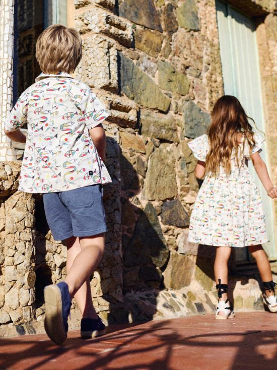  [키즈] 티 컬렉션 티셔츠 마르 데 미로의 키즈  버튼다운 캠프 셔츠 - TEA COLLECTION