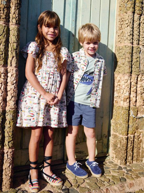  [키즈] 티 컬렉션 티셔츠 마르 데 미로의 키즈  버튼다운 캠프 셔츠 - TEA COLLECTION