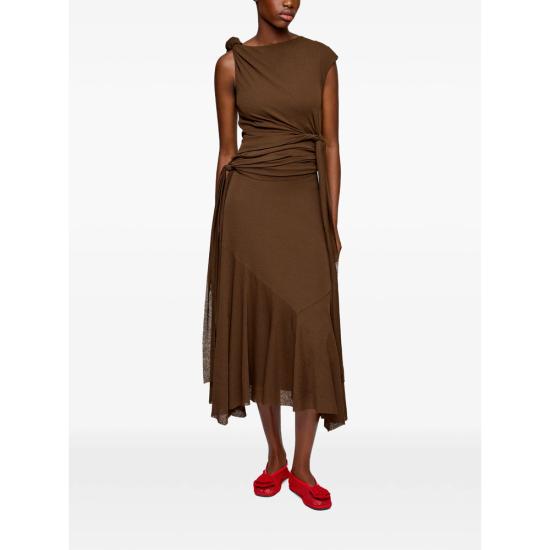 26SS 가니 롱 원피스 A1030487 ZWX BROWN