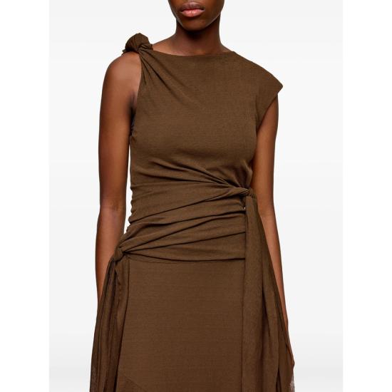 26SS 가니 롱 원피스 A1030487 ZWX BROWN - GANNI