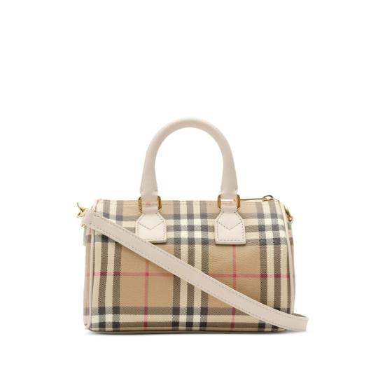 26SS 버버리 미니 체크 볼링 백 8125107 LL MN BOWL B7348 NEUTRALS - BURBERRY