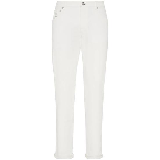 26SS 브루넬로 쿠치넬리 데님 팬츠 M277PJ201Y C7210 WHITE