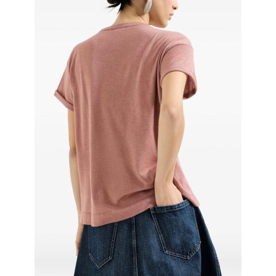 26SS 브루넬로 쿠치넬리 스파클링 캐시미어 실크 니트 티셔츠 M41810000 C9399 PINK - BRUNELLO CUCINELLI