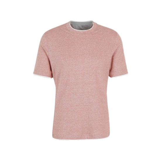 26SS 브루넬로 쿠치넬리 페이크 레이어링 티셔츠 MW8357427 CIW28 PINK