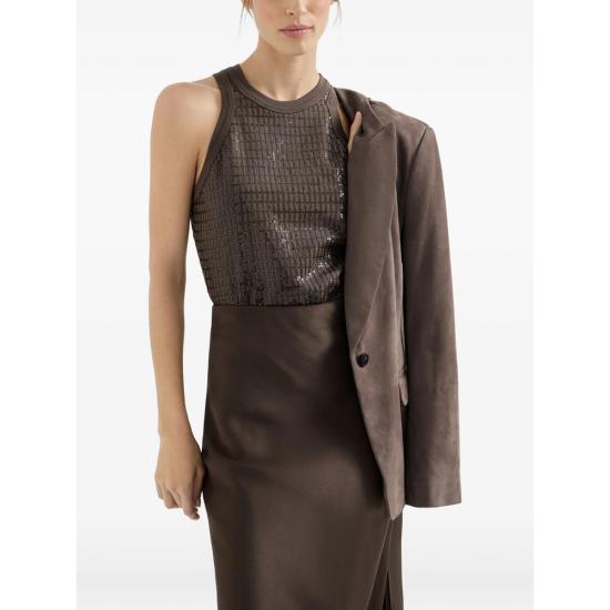 26SS 브루넬로 쿠치넬리 민소매 티셔츠 M0T18HK500 C8589 BROWN - BRUNELLO CUCINELLI