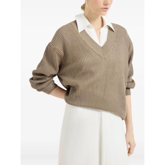 26SS 브루넬로 쿠치넬리 스웨터 MST258302 CCJ17 BROWN - BRUNELLO CUCINELLI