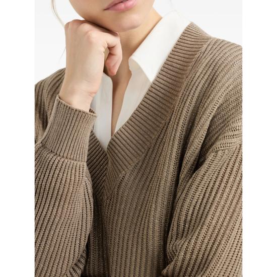 26SS 브루넬로 쿠치넬리 스웨터 MST258302 CCJ17 BROWN - BRUNELLO CUCINELLI