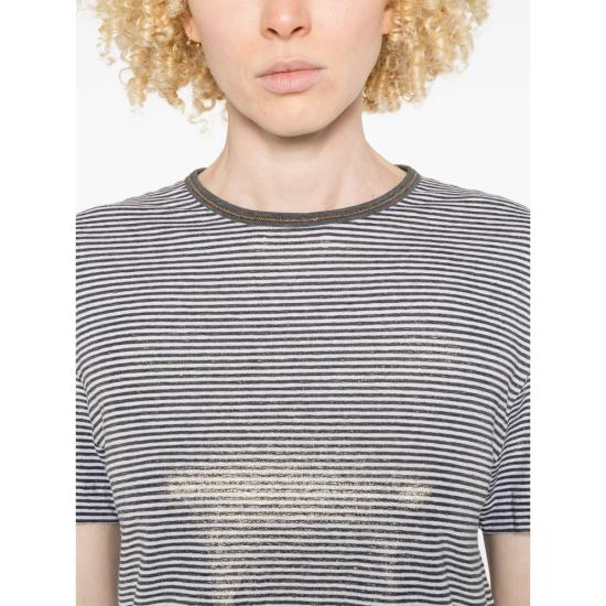 26SS 브루넬로 쿠치넬리 반팔 티셔츠 MQ977DU500 C2097 BLUE - BRUNELLO CUCINELLI