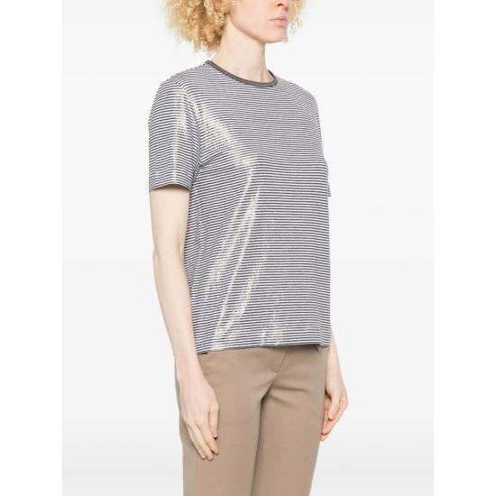 26SS 브루넬로 쿠치넬리 반팔 티셔츠 MQ977DU500 C2097 BLUE - BRUNELLO CUCINELLI