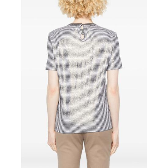 26SS 브루넬로 쿠치넬리 반팔 티셔츠 MQ977DU500 C2097 BLUE - BRUNELLO CUCINELLI