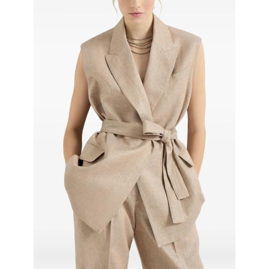26SS 브루넬로 쿠치넬리 스파클링 트윌 웨이스트코트 MH5267774 C920 NEUTRALS - BRUNELLO CUCINELLI