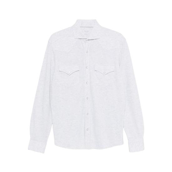 26SS 브루넬로 쿠치넬리 피케 셔츠 ME8546666 C3657 GREY