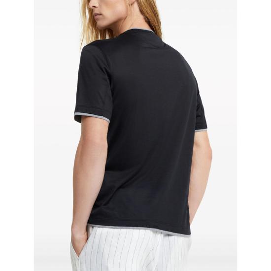 26SS 브루넬로 쿠치넬리 페이크 레이어링 티셔츠 MD8217427 CCB75 BLACK - BRUNELLO CUCINELLI