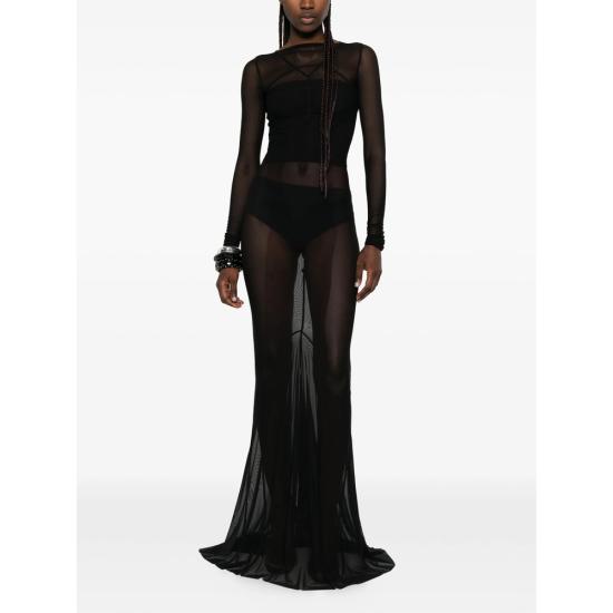 26SS 릭 오웬스 롱 원피스 RO01F6589 TUS 09 BLACK - RICK OWENS