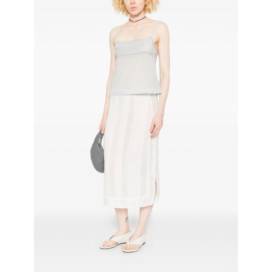 26SS 로우클래식 미디 스커트 LW265SK06 WHITE - LOW CLASSIC