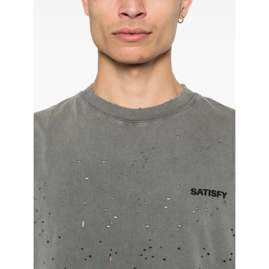26SS 새티스파이 모스테크 머슬 티셔츠 11005 01A02 FDBLK GREY - SATISFY