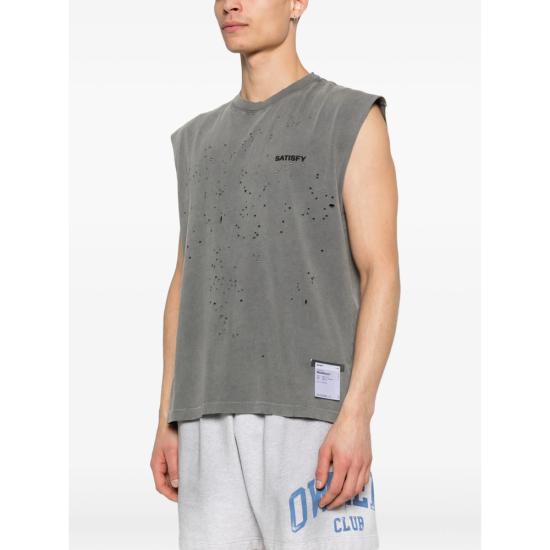 26SS 새티스파이 모스테크 머슬 티셔츠 11005 01A02 FDBLK GREY - SATISFY