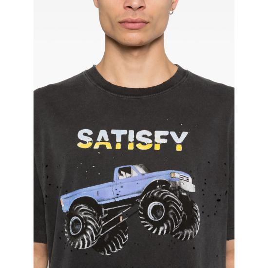 26SS 새티스파이 모스테크 티셔츠 11006 00A21 AGBLK GREY - SATISFY