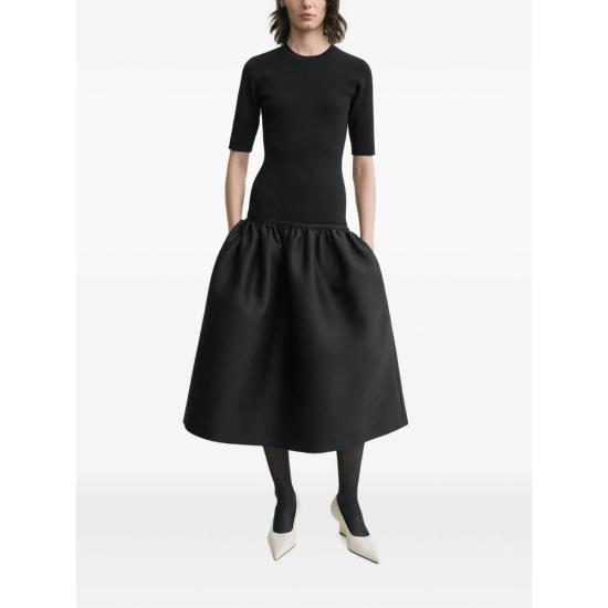 26SS 토템 미디 원피스 261 WRD0279 FB0567 001 BLACK - TOTEME