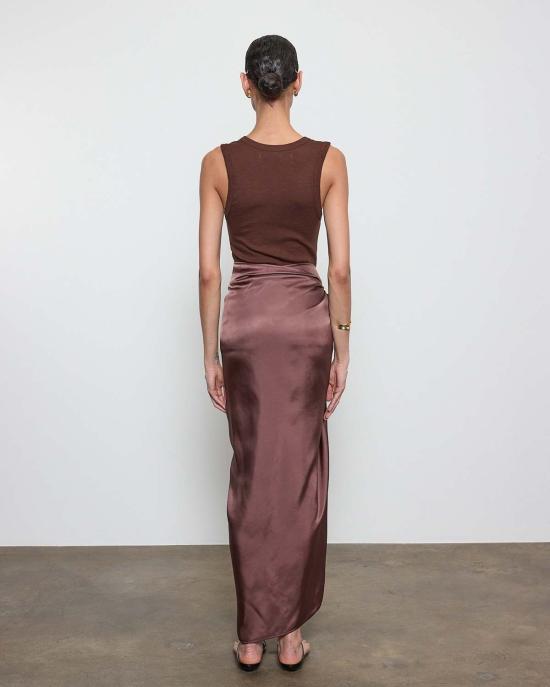  엔자 코스타 민소매 티셔츠 텍스처드 립 슬리브리스 U넥 탱크탑 - ENZA COSTA