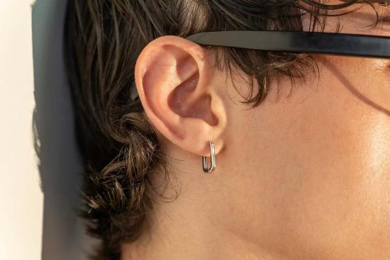  Milk & Rose 이어링 밀크앤로즈 미니 스퀘어 후프 귀걸이