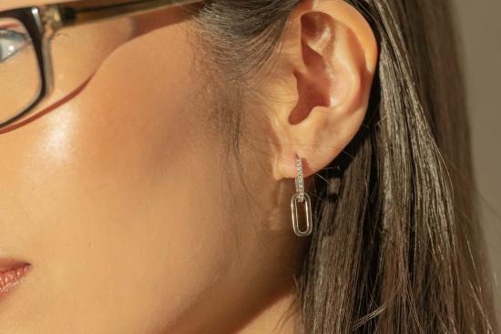  Milk & Rose 이어링 내 가게 아기 종이 클립 보석 후프