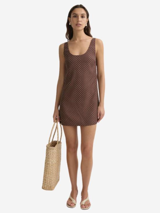  포제 숏 원피스 포세 에비 미니 드레스 초콜릿 바닐라 - POSSE