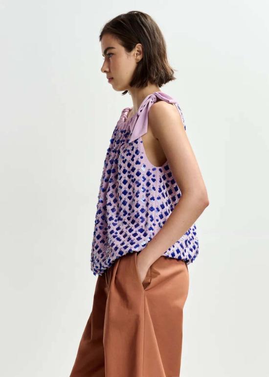  에센셜앤트워프 블라우스 에센셜 앤트워프 조슬린 시퀸 스모크 탑 - ESSENTIEL ANTWERP