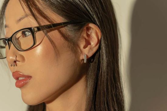  Milk & Rose 이어링 내 스토어 볼드 글램 후프 싱글