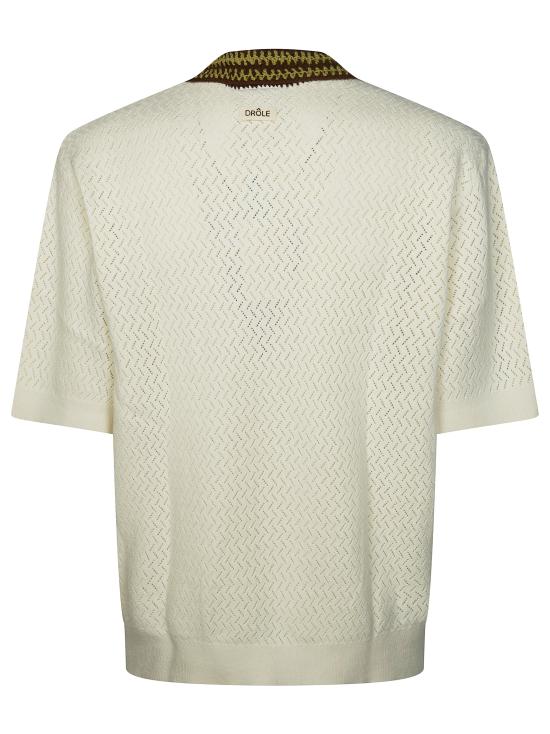 26SS 드롤드무슈 폴로 티셔츠 KPO206CO292 OW BIANCO - DROLE DE MONSIEUR