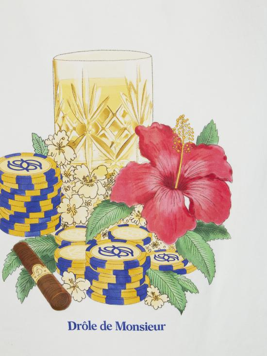 26SS 드롤드무슈 반팔 티셔츠 KTS300CO002 OW BIANCO - DROLE DE MONSIEUR