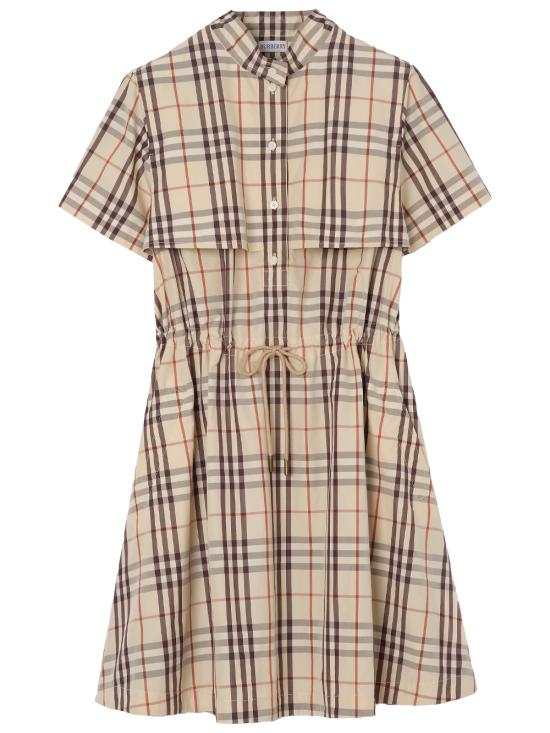 26SS 버버리 체크 코튼 드레스 8123248 C5586 ALMOND BEIGE IP CHCK
