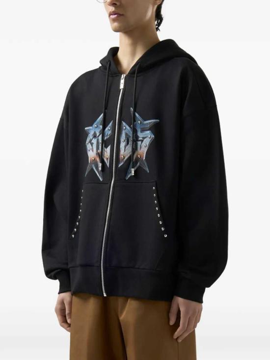 26SS 지씨디에스 후드 티셔츠 C1MWQE127F034 BLACK BLUE 999E - GCDS