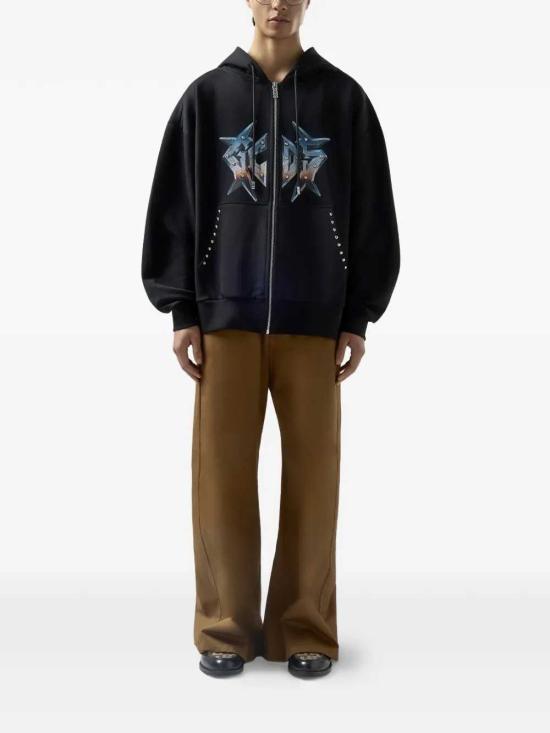 26SS 지씨디에스 후드 티셔츠 C1MWQE127F034 BLACK BLUE 999E - GCDS