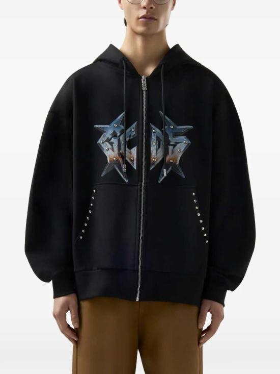 26SS 지씨디에스 후드 티셔츠 C1MWQE127F034 BLACK BLUE 999E - GCDS