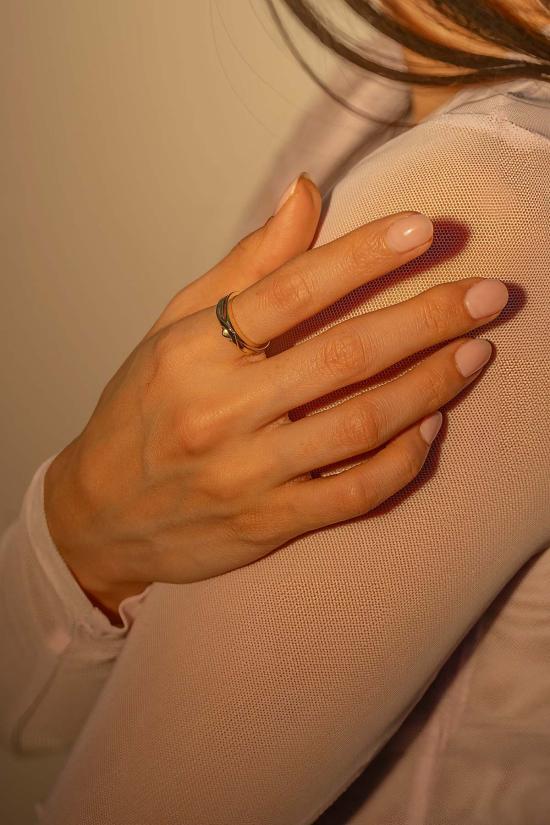  Milk & Rose 반지 밀크 & 로즈 인터로킹 링