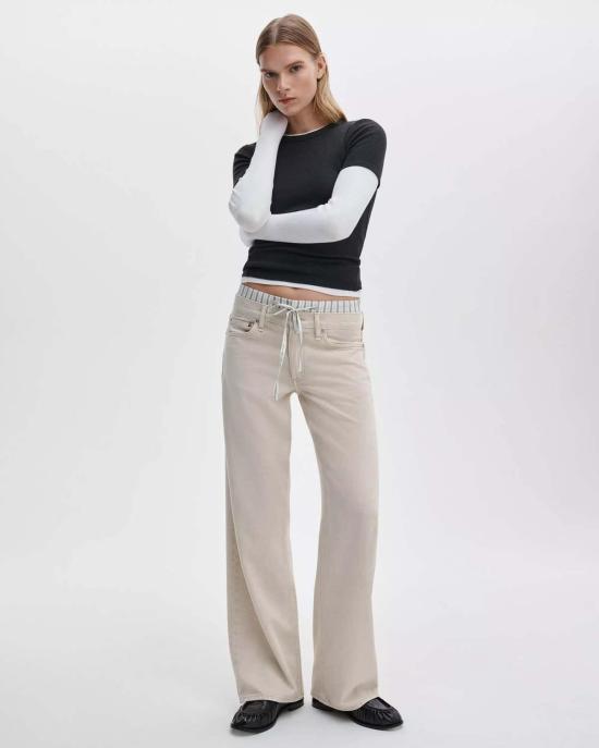  랙앤본 스트레이트 팬츠 Rag & Bone Saige 릴랙스드 스트레이트 복서 진