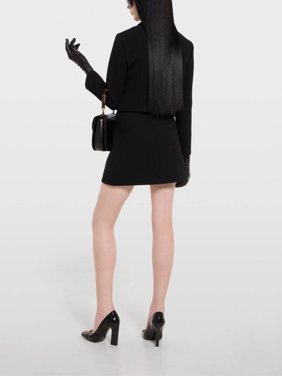 26SS 구찌 크레이프 울 더블 G 버튼 스커트 864526 ZACKN1000 Black - GUCCI