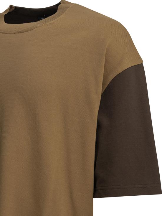 26SS 꼼데가르송 반팔 티셔츠 HQ T004 S262 BROWN X BEIGE Brown - COMME DES GARCONS