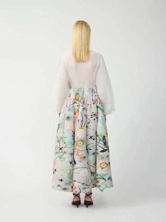  줄리아 호이어 롱 스커트 Julia Heuer Kenza 핸드플리츠  Frances Print - JULIA HEUER