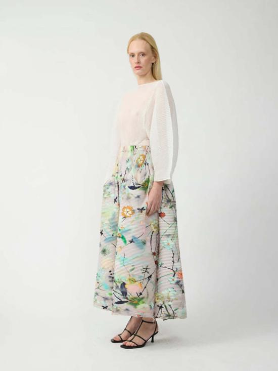  줄리아 호이어 롱 스커트 Julia Heuer Kenza 핸드플리츠  Frances Print - JULIA HEUER