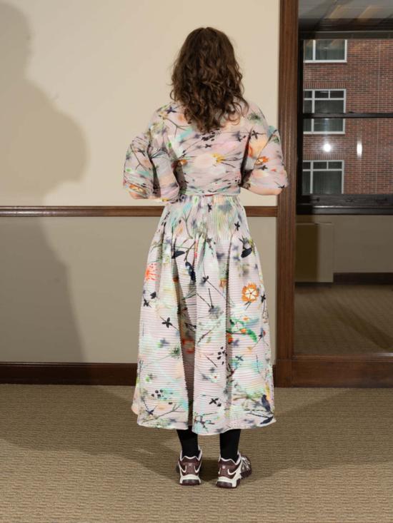  줄리아 호이어 롱 스커트 Julia Heuer Kenza 핸드플리츠  Frances Print - JULIA HEUER