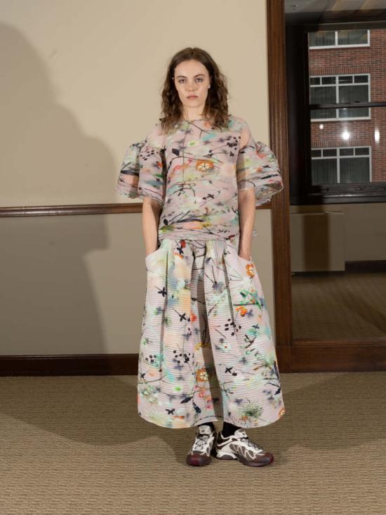  줄리아 호이어 롱 스커트 Julia Heuer Kenza 핸드플리츠  Frances Print