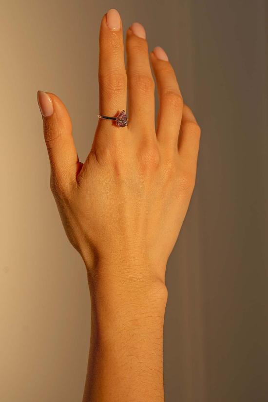  Milk & Rose 반지 밀크 & 로즈 드롭 센터스톤 링 - OTHER BRANDS